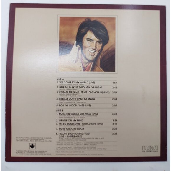 Elvis Presley – Welcome To My World Vinyl LP (1977) RCA APL1-2274 - Picture 3 of 9